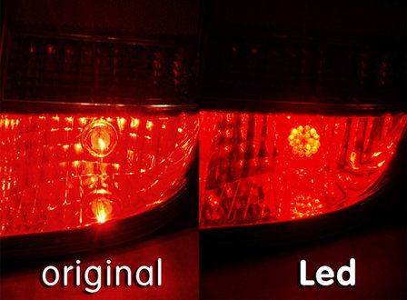LED-LICHT ROT - 24 DIODE  P21W  BA15s 