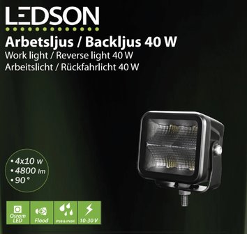 LEDSON VEGA F LED R&Uuml;CKFAHRLICHT / ARBEITSLICHT 40W