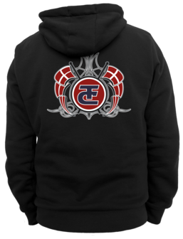 HOODIE WITH ZIP WITH RONNY CEUSTERS  LOGO ON FRONT AND BACK