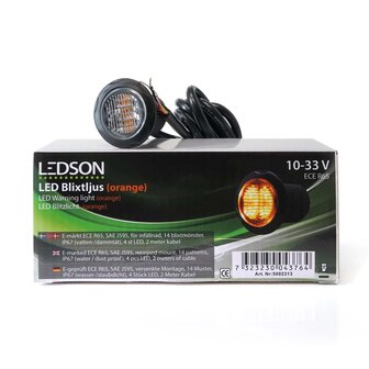 LEDSON - LED FLASH LIGHT - HIDE AWAY - ECE R65 - ORANGE