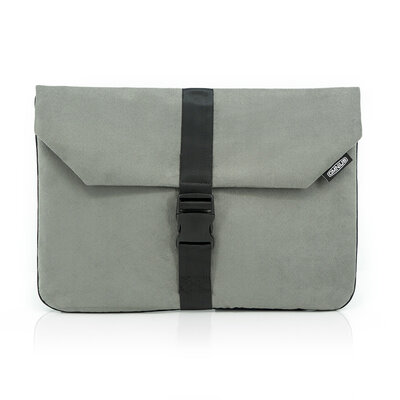 OMNIUS LAPTOPHOES GROOT - GRIJS ALCANTARA - CLIPSLUITING