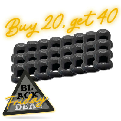 KUNSSTOF RADMUTTER ABDECKAPPE 33MM - SCHWARZ