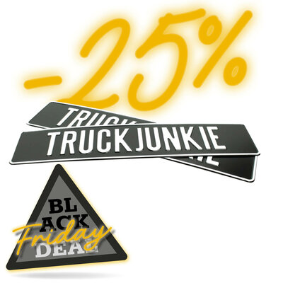 TRUCKJUNKIE - LIZENZPLATTE - SCHWARZ MIT WEISSEM DRUCK