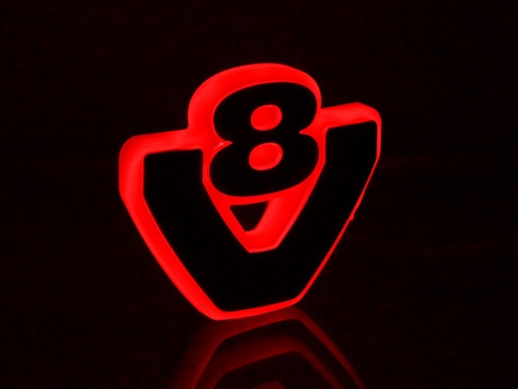 LICHTVOET VOOR SCANIA V8 BORD DUAL COLOR ROOD/XENON WIT IP65