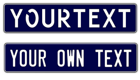 NUMMERNSCHILD BLAU/WEISS EIGENER AUFDRUCK