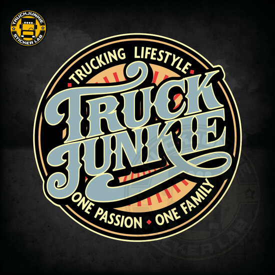 Truckjunkie - Trucking Lifestyle Script - Vollst&auml;ndig bedruckter Aufkleber