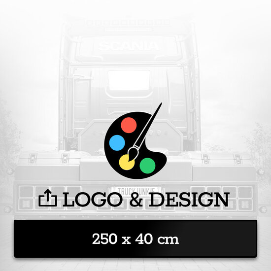 SPRITZLAPPEN 250 X 40CM - EIGENES DESIGN MIT LOGO- NEUER EDITOR