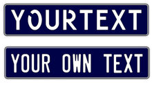 NUMMERNSCHILD BLAU/WEISS EIGENER AUFDRUCK