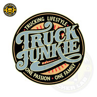Truckjunkie - Trucking Lifestyle Script - Vollst&auml;ndig bedruckter Aufkleber