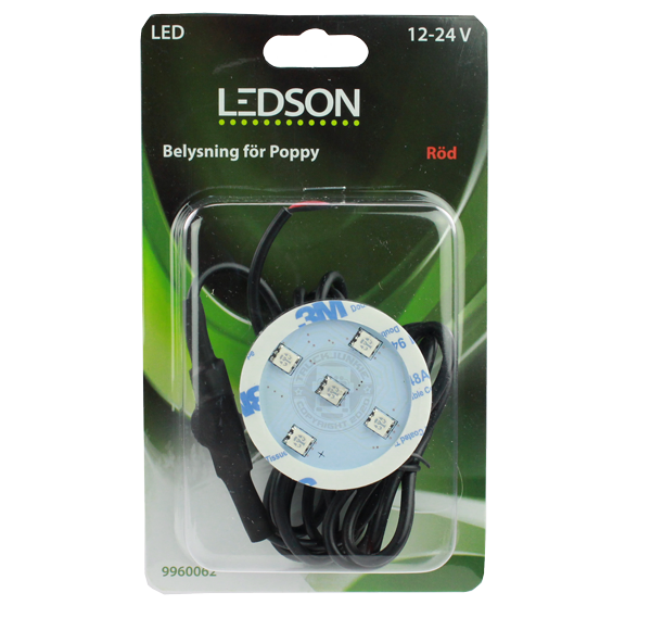 LEDSON - POPPY LED LIGHT- ROT  - DIREKTE VERBINDUNG - 10-40V