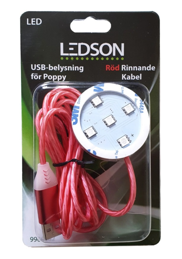 LEDSON - "RUNNING" POPPY LED - ROT - USB