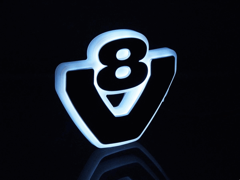 LIGHTBASE FOR SCANIA V8 SIGN DUAL COLOR RED/XENON WHITE IP65