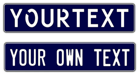 NUMMERNSCHILD BLAU/WEISS EIGENER AUFDRUCK
