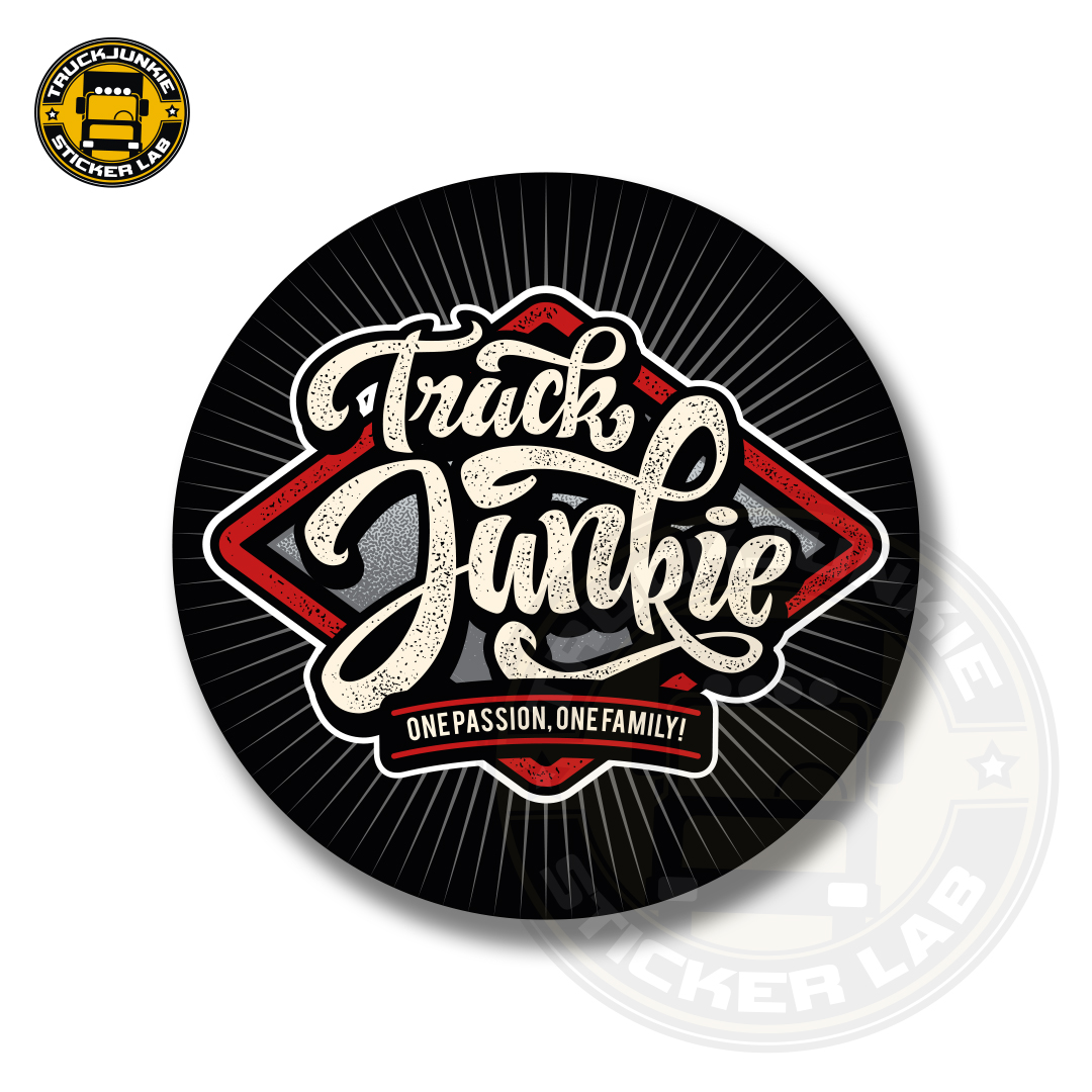 Truckjunkie – Red Wyber – Volldruckaufkleber