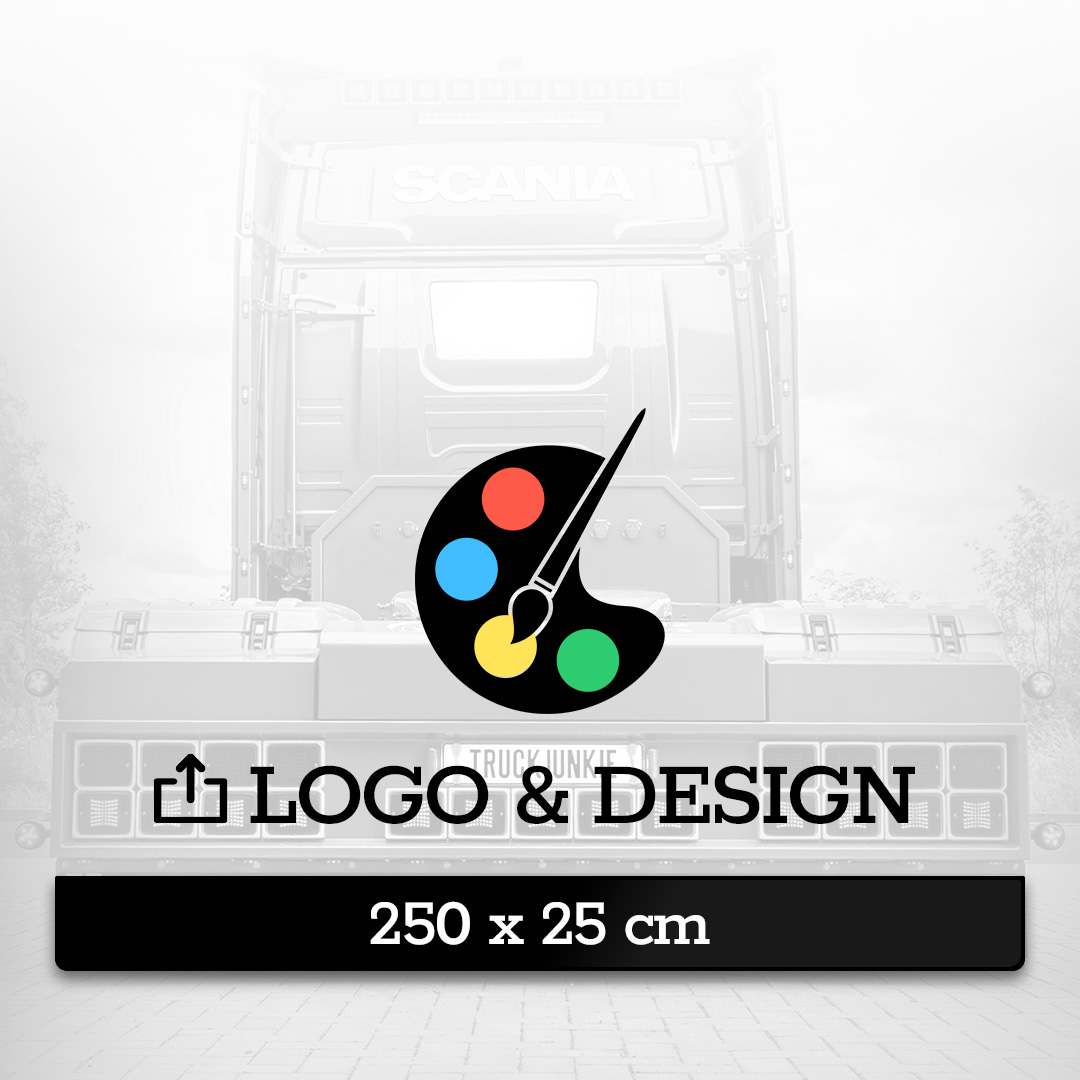 SPRITZLAPPEN 250 X 25CM - EIGENES DESIGN MIT LOGO - NEUER EDITOR