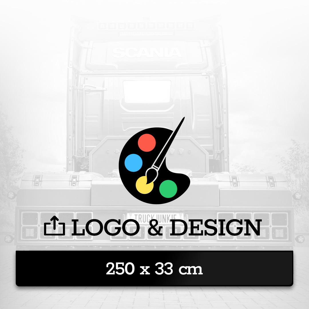 SPRITZLAPPEN 250 X 33CM - EIGENES DESIGN MIT LOGO - NEUER EDITOR