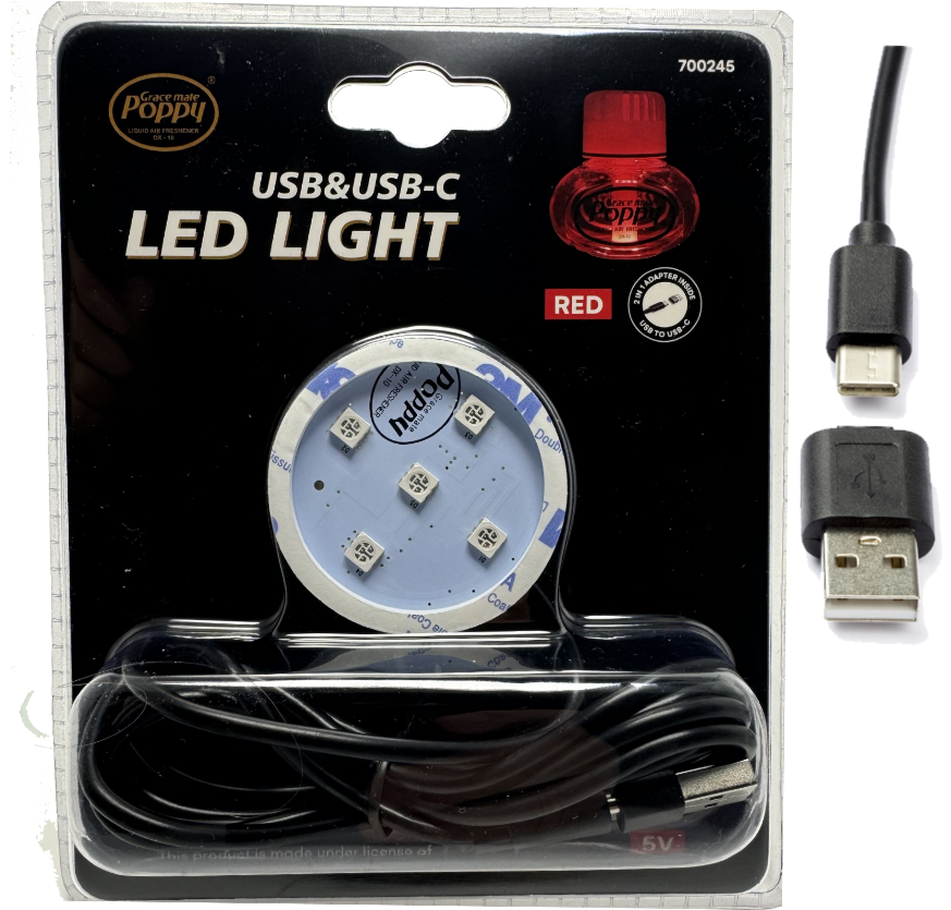 Poppy LED-Beleuchtung Rot USB & USB-C