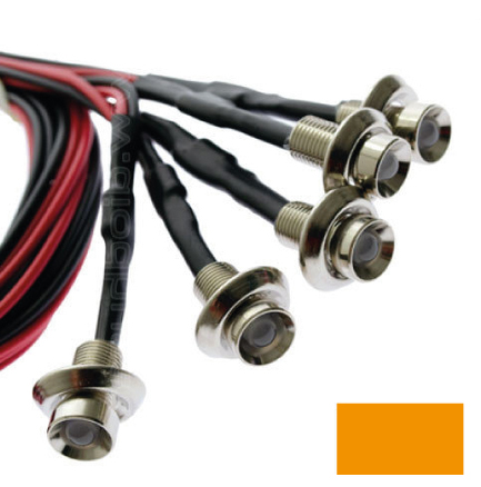 EINBAU LED- ORANGE - CHROM - 5 Stück