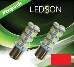 LED-LAMP ROT 360 P21W 18SMD BA15s 