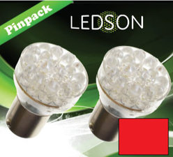 LED-LAMP ROT - 360  13 DIODE  P21/5W BAY15d