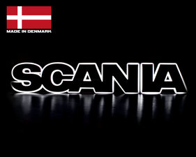 XENON WEISS - LICHTPLATTE - BELEUCHTETES SCANIA GRILL LOGO