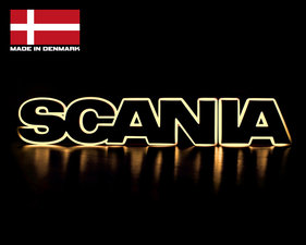 WARM WEISS - LICHTPLATTE - BELEUCHTETES SCANIA GRILL LOGO