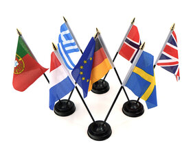 DOUBLE - LANDE FLAG MIT STÄNDER