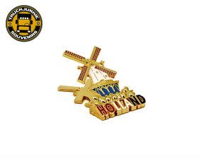 MAGNET MIT CLIP - HOLLAND WINDMILL - GOLD