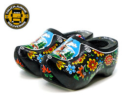 PAAR HOLZSCHUHE - 10CM - SCHWARZ