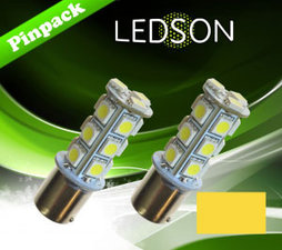 LED-LAMP GELB/ORANGE 360 P21W 18SMD BA15s 